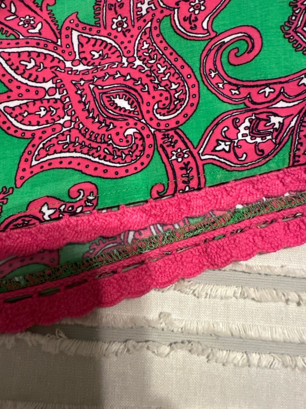 crown & ivy Green and Pink Paisley Off-Shoulder Blouse - Picture 7 of 10